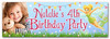 Personalised Party Banner For Kids Birthday Girls Tinker Bell Photo