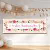 Personalised Party Banner For Christening Girl Pink Flowers Frame Cross