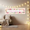 Personalised Party Banner For Christening Girl Pink Flowers Frame Cross