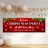 Personalised Party Banner For Christmas Party Book Venue Name Business Red