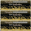 Personalised Party Banner For Graduation Gold Glitter Hats