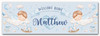 Personalised Party Banner For New Baby Boy Welcome Home Sleeping Baby Blue