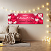 Personalised Party Banner For Valentine's Day Heart Balloons Red White