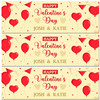Personalised Party Banner For Valentine's Day Red Balloons Heart Bunting Yellow