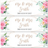 Personalised Party Banner For Wedding Day Flowers Pink Gold