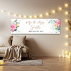 Personalised Party Banner For Wedding Day Flowers Pink Gold