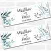 Personalised Party Banner For Wedding Day Foliage Green Leaves Silver