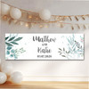 Personalised Party Banner For Wedding Day Foliage Green Leaves Silver