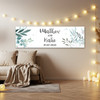 Personalised Party Banner For Wedding Day Foliage Green Leaves Silver