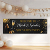 Personalised Party Banner For New Year Party Welcome Champagne Drink Black Gold