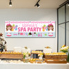 Personalised Party Banner For Kids Birthday Brown Hair Cute Girl Spa Party