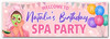 Personalised Party Banner For Kids Birthday Brown Hair Girl Spa Pamper Party