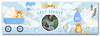 Personalised Party Banner For Baby Shower Photo Boy Stork Pram Blue