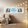 Personalised Party Banner For Retirement Photo Blue Floral Butterfly
