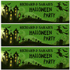 Personalised Party Banner For Halloween Party Haunted House Witch Green
