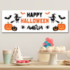 Personalised Party Banner For Halloween Witch Pumpkin Orange Black White