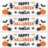 Personalised Party Banner For Halloween Witch Pumpkin Orange Black White