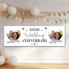 Personalised Party Banner For Wedding Anniversary Photo Hearts Silver