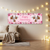 Personalised Party Banner For Wedding Anniversary Photo Pink Flowers