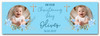 Personalised Party Banner For Christening Boys Photo Blue Flowers