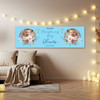 Personalised Party Banner For Christening Boys Photo Blue Flowers
