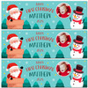 Personalised Party Banner For Christmas Photo First Christmas Blue Santa Snowman