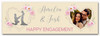 Personalised Party Banner For Engagement Party Photo Yellow Pink Flowers Heart