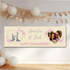 Personalised Party Banner For Engagement Party Photo Yellow Pink Flowers Heart