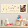 Personalised Party Banner For Engagement Photo Flutes Heart Yellow
