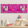 Personalised Party Banner For Graduation Female You Did It Photo Pink Stars