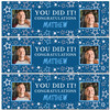 Personalised Party Banner For Graduation Male You Did It Photo Blue Stars