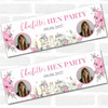 Personalised Party Banner For Hen Do Hen Party Photo Pink Flowers