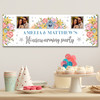Personalised Party Banner For Housewarming New Home Photo Flowers Birdhouse