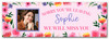 Personalised Party Banner For Sorry You're Leaving Photo Pink Flowers