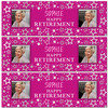 Personalised Party Banner For Retirement Female Photo Pink Stars