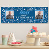 Personalised Party Banner For Retirement Male Photo Blue Stars