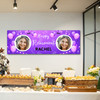Personalised Party Banner For Retirement Photo Female Purple Balloons