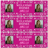 Personalised Party Banner For Welcome Home Travelling Female Photo Pink Stars