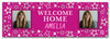 Personalised Party Banner For Welcome Home Travelling Female Photo Pink Stars