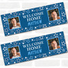 Personalised Party Banner For Welcome Home Travelling Male Photo Blue Stars