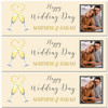 Personalised Party Banner For Wedding Day Photo Flutes Heart Yellow