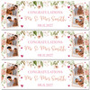 Personalised Party Banner For Wedding Day Congratulations Photo Peach Flowers