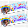 Personalised Party Banner For Kids Birthday Rainbow Unicorn Photo