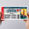 London England Boarding Pass Personalised Gift Voucher Surprise Trip Ticket