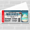 Maldives Boarding Pass Personalised Gift Voucher Surprise Holiday Trip Ticket