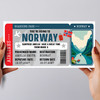 Norway Boarding Pass Personalised Gift Voucher Surprise Holiday Trip Ticket