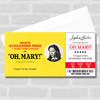 Oh Mary Personalised Gift Voucher Surprise Theatre Show Ticket