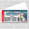 Santorini Greece Boarding Pass Personalised Gift Voucher Surprise Trip Ticket