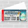 Seychelles Boarding Pass Personalised Gift Voucher Surprise Holiday Trip Ticket