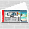 St. Lucia Caribbean Boarding Pass Personalised Gift Voucher Surprise Trip Ticket